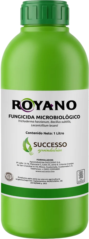 Envase de Royano, Fungicida microbiológico foliar