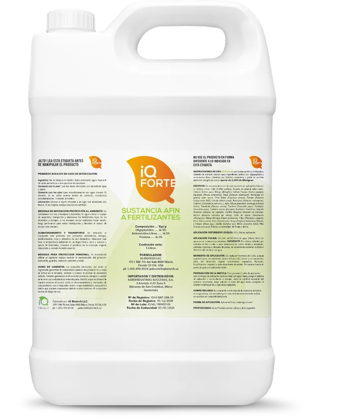 Envase de iQ Forte, Bioestimulante de oligopéptidos
